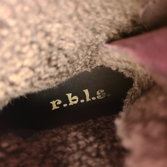 r.b.l.s. Brown Faux Fur Lined Lace-Up Combat Boots Women’s 8.5 - Picture 9 of 15
